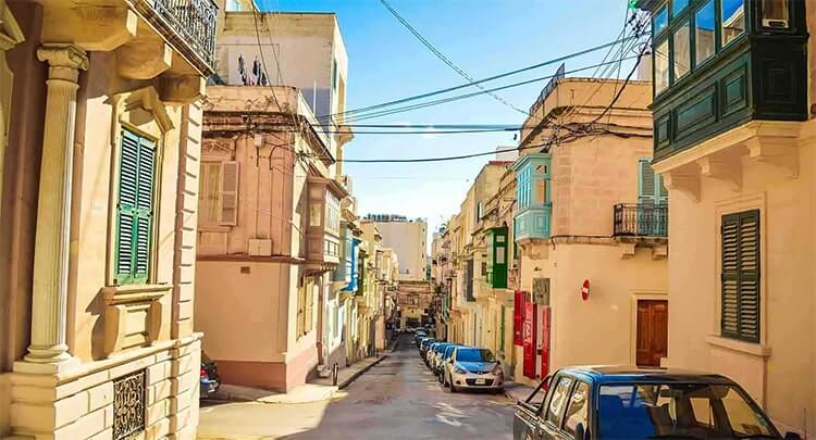 Ulice spacer kurort Sliema na Malcie